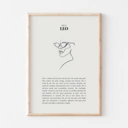 She Is Leo Print, Art Horoscope Zodiac Gift, Astrology Star Sign Wall Art, Poster - thumbnail 2