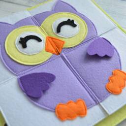 Montessori Felt Owl Puzzle Toddler Quiet Book Page - thumbnail 2