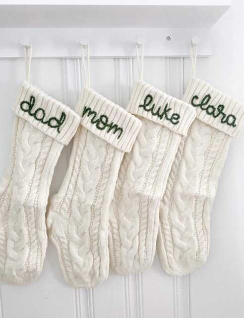 stocking - Custom Christmas Holiday Hand Embroidered - image 1