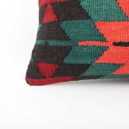 Handmade Turkish Kilim Pillow Cover Colorful Boho Couch - 12x20 - thumbnail 2