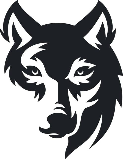 Large 21 X18 Inch Wolf Head Car Bonnet Side Sticker Decal Graphic Wall Art Caravan Motorhome
