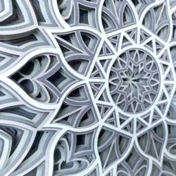 Grey Mandala Wall Art 3D Layered Picture in Box Frame Home Decor Gift - thumbnail 3