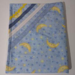 Moon & Stars Baby Security Blanket Blue Newborn Burp Cloth - thumbnail 1