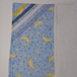Moon & Stars Baby Security Blanket Blue Newborn Burp Cloth - thumbnail 3