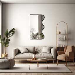 Irregular Wavy Mirror, Modern Asymmetrical Unique Mirror Wall Decor, Aesthetic Bathroom Home Decoration - thumbnail 2
