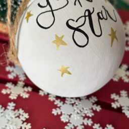 Personalised Ceramic Christmas Bauble, Hand Painted Name Ornament, Tree Decoration, Gold Star Design - thumbnail 2
