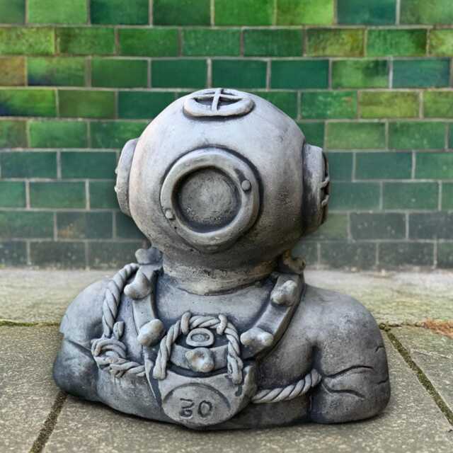 Diving Helmet Figurine Concrete Sculpture Handcrafted Nautical Decoration Lawn Marine Ornament Stone Statue Lover Gift - image 1
