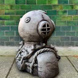 Diving Helmet Figurine Concrete Sculpture Handcrafted Nautical Decoration Lawn Marine Ornament Stone Statue Lover Gift - thumbnail 4