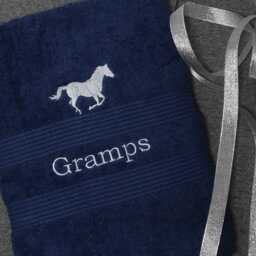Personalised Towels - Embroidered Running Horse Hand Or Bath Set - thumbnail 3