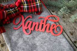 Laser Cut Wood Name Signs For Christmas Socks/Custom Cut Stocking Signs/Christmas Place Cards /Christmas Sock Decors