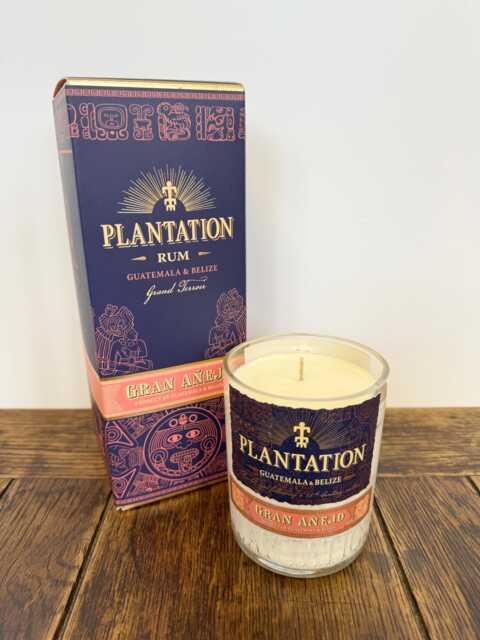Plantation Rum Bottle Candle - Spiced Orange Soy Wax Handmade Crafted Glass Cutting Planteray - image 1