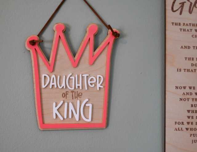 Daughter Of The King Christian Wall Art Christian Kids Room Decor - image 1