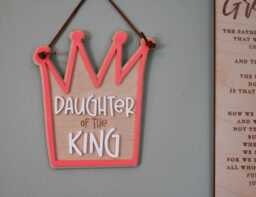 Daughter Of The King Christian Wall Art Christian Kids Room Decor - thumbnail 1
