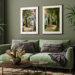 Palm House Wall Art Gallery, Set Of 2 Prints, Garden Paintings, Floral Oasis Printable, Exotic Plant Decor, Home Jungle Poster, Gift Idea - thumbnail 3
