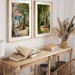 Palm House Wall Art Gallery, Set Of 2 Prints, Garden Paintings, Floral Oasis Printable, Exotic Plant Decor, Home Jungle Poster, Gift Idea - thumbnail 2