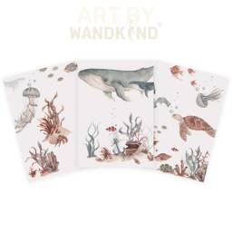 Wall Picture Set Of 3 Posters P790/Underwater Adventure With Whale & Turtle Children's Room Decoration Pictures - thumbnail 3