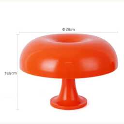 Orange Mushroom Table Lamp, Led Night Light, Ambient Dimmable Bedside Lamp For Modern Home Decor - thumbnail 4