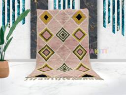 Yakiti - 5X8Ft Moroccan Rug, Beni Ourain Area Modern Wool Living Room Beniourain Handmade Soft Carpet, 163 cm X 260 - thumbnail 1