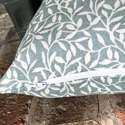 1238. Sherwood Trailing Leaves in Duck Egg Blue 100% Cotton Cushion Cover Various Sizes - thumbnail 3