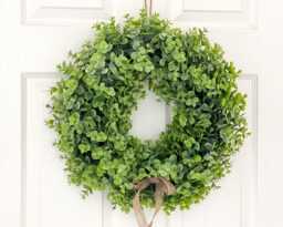 Eucalyptus Front Door Wreath With The Bow, Spring Summer Wreath, All Season Handmade Christmas Wall Decor, Gift For Her - thumbnail 1