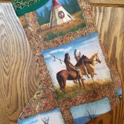 Christmas Stocking With Native American Print - thumbnail 2