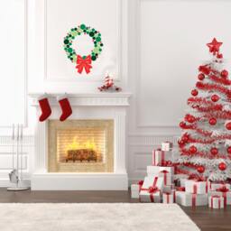 Modern Christmas Wreath -Wall Decal Custom Vinyl Art Stickers - thumbnail 2