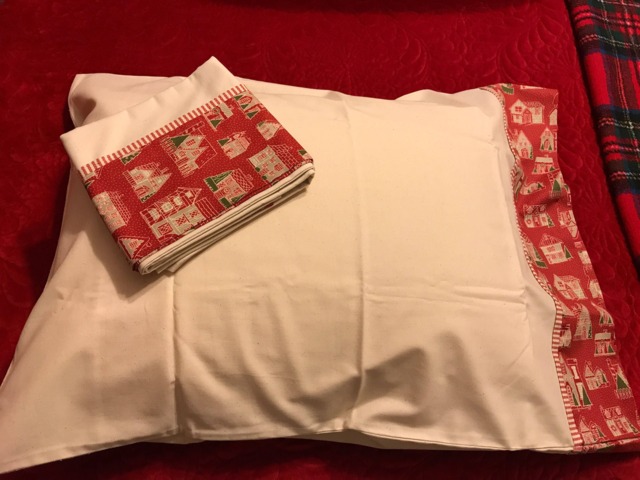 Handmade Christmas Pillow Cases, Set Of 2, French General Fabric - image 1