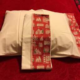 Handmade Christmas Pillow Cases, Set Of 2, French General Fabric - thumbnail 2