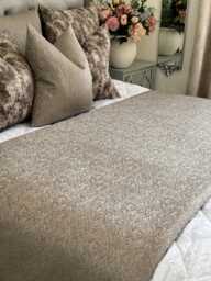 Elegant Taupe Gold Bed Runner Luxury Throw Scarf For Double, King Size Bed, Bedding Bedroom Decor, Home Interior, Herringbone Design