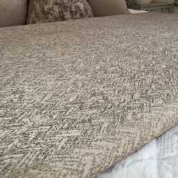Elegant Taupe Gold Bed Runner Luxury Throw Scarf For Double, King Size Bed, Bedding Bedroom Decor, Home Interior, Herringbone Design - thumbnail 3