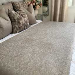 Elegant Taupe Gold Bed Runner Luxury Throw Scarf For Double, King Size Bed, Bedding Bedroom Decor, Home Interior, Herringbone Design - thumbnail 4