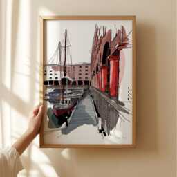 Liverpool Art Print/Wall Albert Dock City Drawing Painting - thumbnail 2