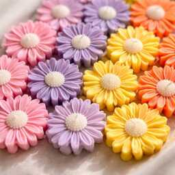 Custom Order Daisy Flower Candle Favors - Wedding, Baby Shower, Party Guest Gifts, Mixed Pastel Colours - thumbnail 2