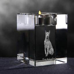 Thai Ridgeback - Crystal Candlestick With Dog, Souvenir, Decoration, Limited Edition, Collection - thumbnail 2