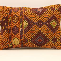 Throw Lumbar Kilim Pillow 14x20 in - 35x50 cm Boho Pillowcover Kilim Cushion Cover Tribal Pillow 4Bef-598 - thumbnail 2