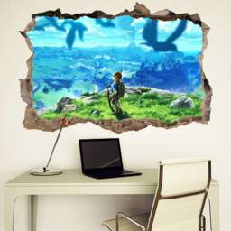 Legend Of Zelda Wall Sticker Video Game Decor Gift For Gamer Art Print Gamers Gifts - thumbnail 2