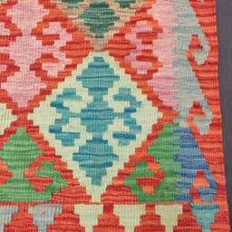 Tribal Kilim Runner, Handmade Artisan Afghan Turkish Aztec Sheep Wool Runner Rug 202x82 cm - thumbnail 2