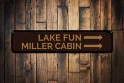 Personalized Lake Cabin Sign - Custom Metal House Decor Rustic Outdoor Life Wall Art - thumbnail 1