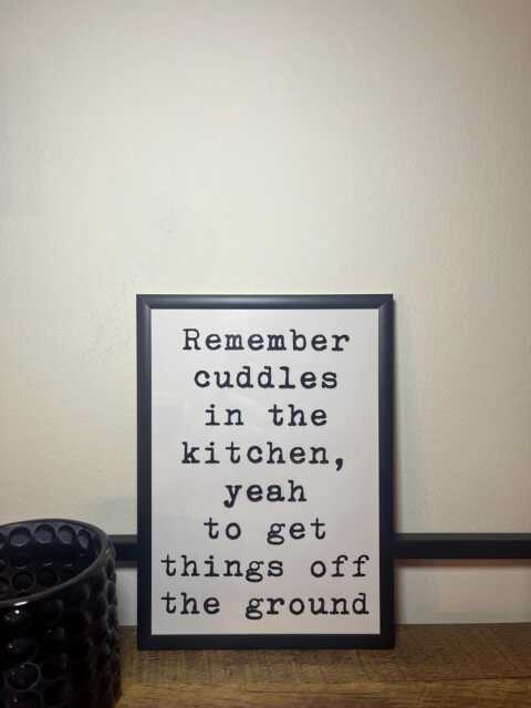 Arctic Monkeys Lyric Art Print Cuddles in The Kitchen, A5 Framed Poster - image 1