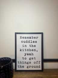 Arctic Monkeys Lyric Art Print Cuddles in The Kitchen, A5 Framed Poster - thumbnail 1