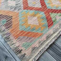 Multicolour Kilim Rug, Handmade Artisan Afghan Turkish Persian Qashqai Navajo Bohemian Natural Wool Flatweave Rug 154x100 cm - thumbnail 2