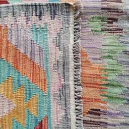 Multicolour Kilim Rug, Handmade Artisan Afghan Turkish Persian Qashqai Navajo Bohemian Natural Wool Flatweave Rug 154x100 cm - thumbnail 3