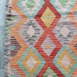 Multicolour Kilim Rug, Handmade Artisan Afghan Turkish Persian Qashqai Navajo Bohemian Natural Wool Flatweave Rug 154x100 cm - thumbnail 4