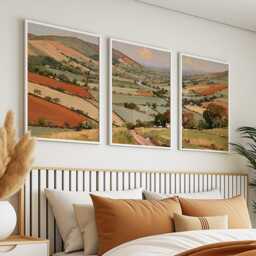 Green Valley Trio, Countryside Landscape Wall Art Set - thumbnail 3