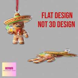 Custom Tequila Gingerbread Man Ornament, Feliz Navidad, Mexican Christmas Gift - thumbnail 2