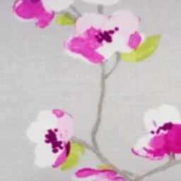 Grey Linen Pillow Cover Pink Floral Chinoiserie Throw - thumbnail 2
