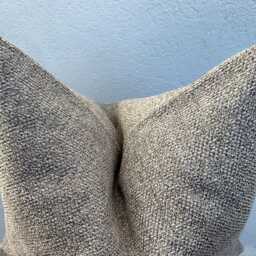 Textured Linen Pillow Cover Beige Gray Woven Pillow, Minimal Decor - All Duties Paid Usa - thumbnail 3