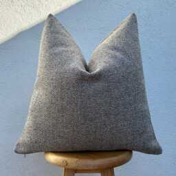 Textured Linen Pillow Cover Beige Gray Woven Pillow, Minimal Decor - All Duties Paid Usa - thumbnail 2