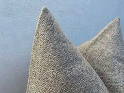Textured Linen Pillow Cover Beige Gray Woven Pillow, Minimal Decor - All Duties Paid Usa - thumbnail 1