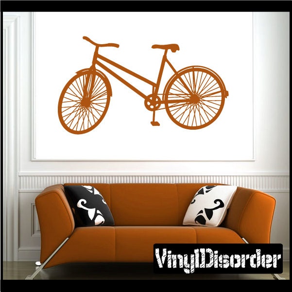 Downhill Racing Bicycle Vinyl Wall Decal Or Car Sticker - Bicyclest001Et - image 1